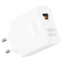Huawei SuperPower Max 100W Hızlı Şarj Cihazı (Beyaz, EU Plug), USB-A/C Çift Port, Akıllı Güvenlik Çipi, 6A Type-C Kablo Dahil